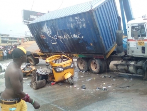 Fallen container kills two in Onitsha