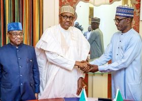 NNPC: Buhari meets Baru, Kyari at presidential villa