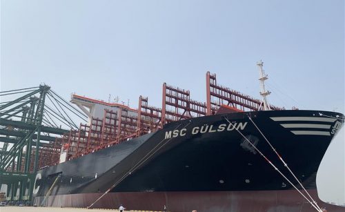 World’s largest container ship sets sail from Tianjin