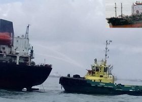 Ship catches fire at Lagos anchorage 