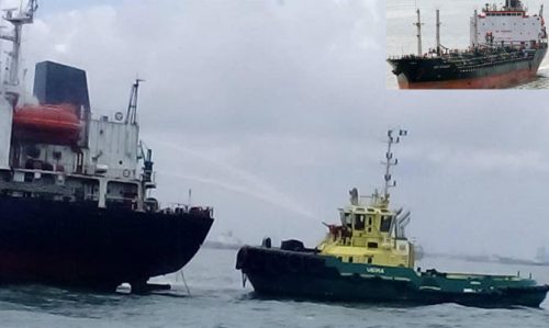 Ship catches fire at Lagos anchorage 