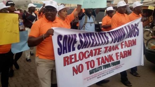 Satellite town residents kick against approvals for tank farms