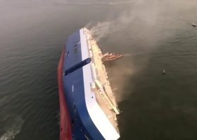 4 missing as car carrier capsizes at port of Brunswick 