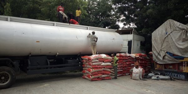 Customs impounds 250 bags of rice concealed in fuel tanker