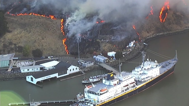 Wild fire spreads to California Maritime College