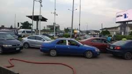 Gridlock as fuel tanker falls on Lagos airport road_