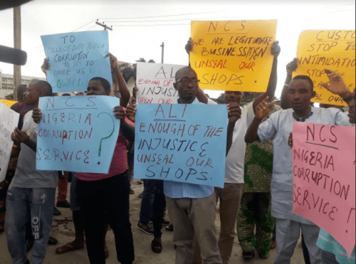 Car dealers protest against Customs in Lagos