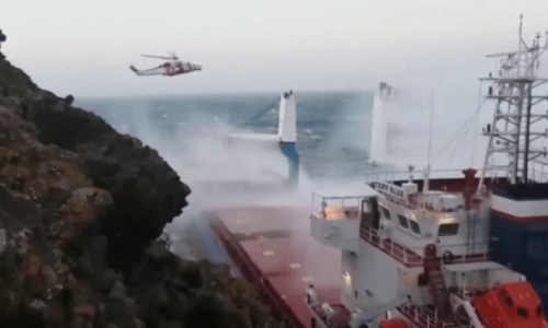Cargo ship crashes into cliff off Sardinia, crew evacuated 