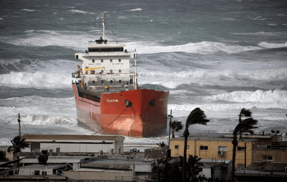 Storm beaches merchant ship near southern Israeli port