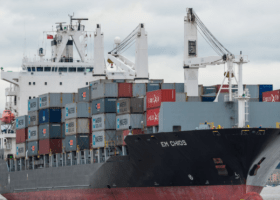 Containership hit by fire off Mozambique 