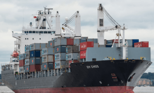 Containership hit by fire off Mozambique 