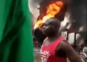 VIDEO: Fire guts NNPC gas station in Lagos