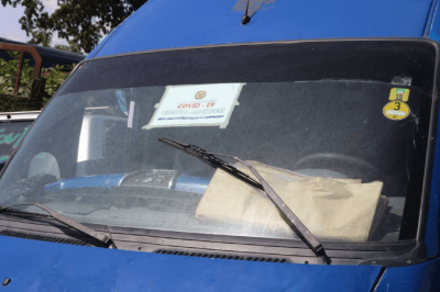 Customs impound vehicle with COVID-19 sticker used for smuggling