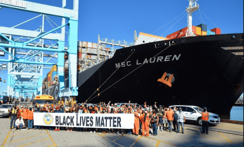 Dockworkers stop work in protest of George Floyd killing