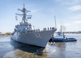 U.S. warship leaves shipyard 3 years after fatal collision
