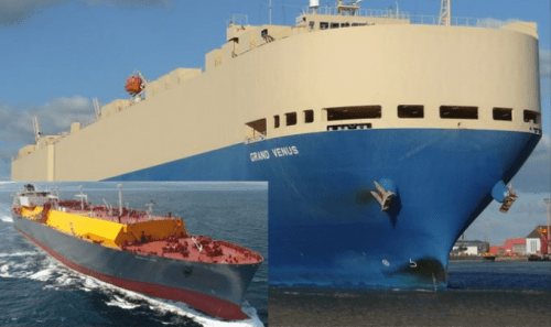 LNG tanker collides with car carrier off Belgium