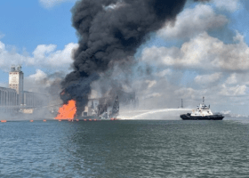 4 missing as dredger hits pipeline, explodes