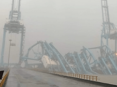 Cranes collapse at India’s largest container port 