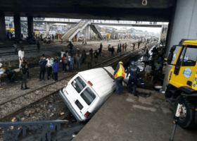 Passengers escape death as bus rams into moving train in Lagos