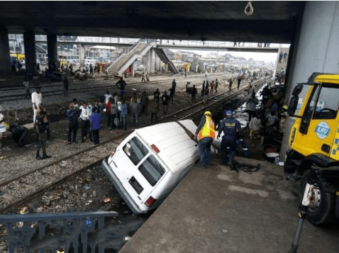 Passengers escape death as bus rams into moving train in Lagos