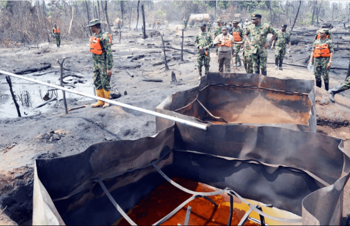 Military destroys illegal refineries, recovers stolen crude 