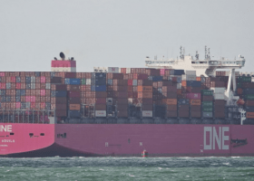 Ship loses several containers in rough seas