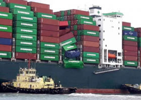 Containers fall off ‘Ever Liberal’ in rough seas
