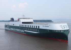 Grimaldi welcomes hybrid RoRo newbuild