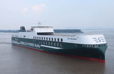 Grimaldi welcomes hybrid RoRo newbuild
