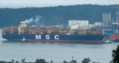 MSC ship loses containers in the Pacific
