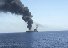 Explosion rocks ship in Gulf of Oman