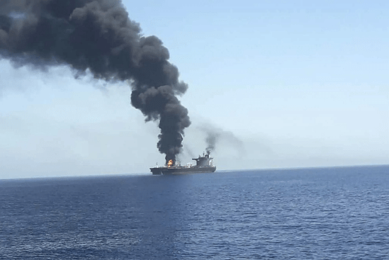 Explosion rocks ship in Gulf of Oman