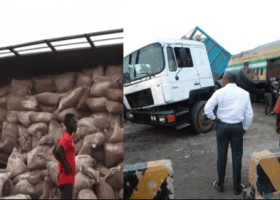 Train collides with truck in Lagos