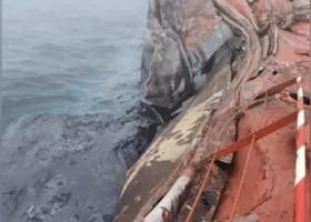 Oil tanker crashes outside China's Qingdao port, spills oil