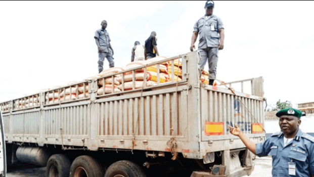 Customs intercepts Dangote truck with 600 bags of smuggled rice in Ogun