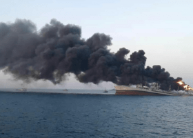 Iran’s biggest navy ship sinks after fire in Gulf of Oman