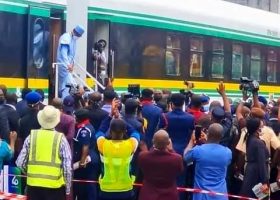 President Muhammadu Buhari Thursday inaugurated the commercial operations of Lagos-Ibadan railway at the Mobolaji Johnson Railway Station, Ebute Meta, Lagos.