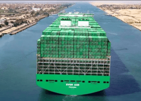 World’s largest containership passes through Suez Canal
