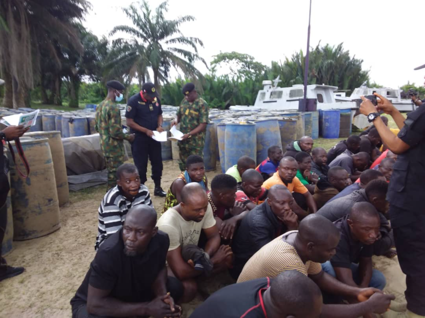 Navy nabs 35 suspects, impounds 408 drums of AGO in Akwa Ibom
