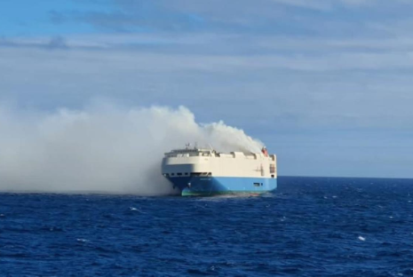 Car carrier Felicity Ace abandoned after catching fire in Atlantic Ocean