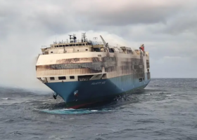 Fire dies down on ship 4,000 carrying luxury cars