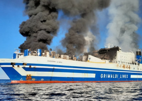 Two trapped, scores rescued after flames engulf Greece-Italy ferry