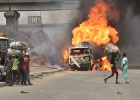Gas tanker explodes in Ijora, Lagos