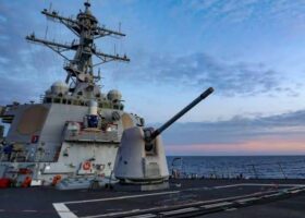 U.S. navy ship sails near disputed South China Sea Island