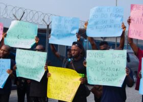Youths protest planned closure of Chevron logistics base in Onne 