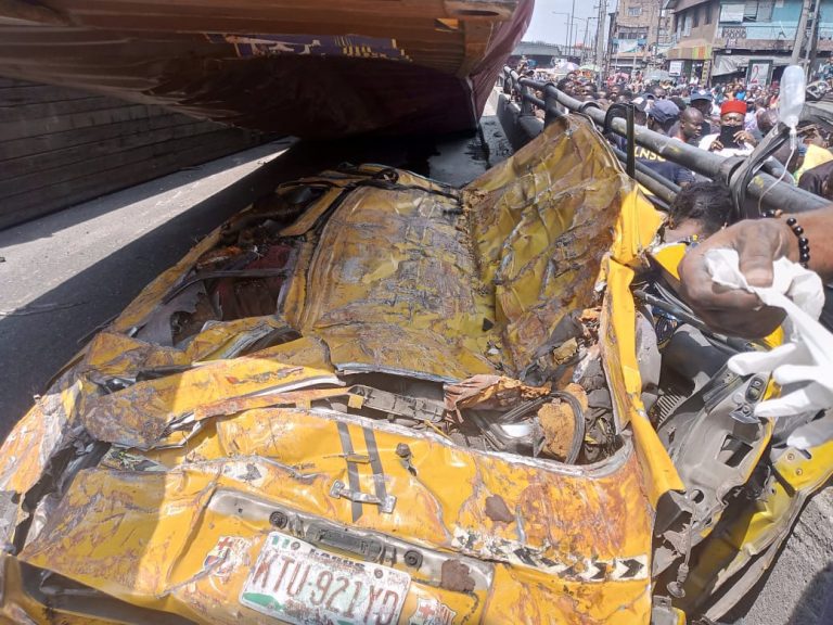 Container crushes nine bus passengers to death in Lagos 