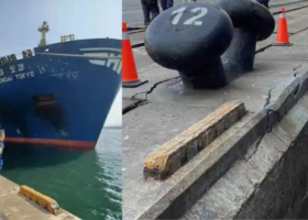 Drunken pilot crashes containership into pier