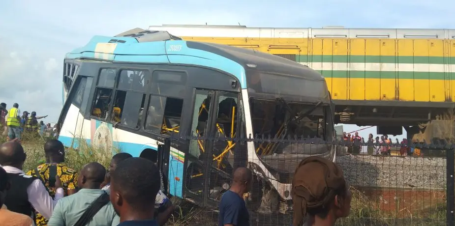 Two dead, several injured as train rams into Lagos govt staff bus
