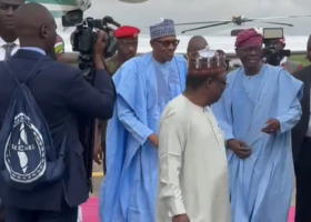 PHOTO: Buhari arrives for commissioning of Dangote refinery