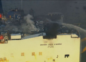 Two firefighters killed battling cargo ship fire at New Jersey port